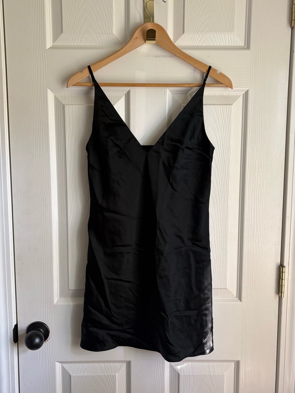 NDS Black satin slip dress